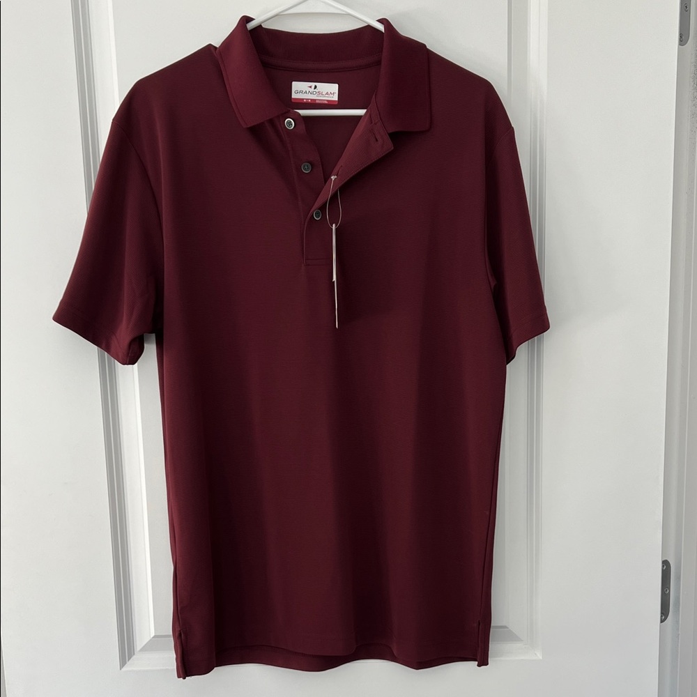 Grand Slam Men’s Performance Burgundy Polo Shirt